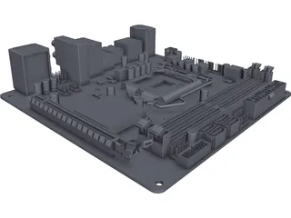 Gigabyte B360N Motherboard CAD 3D Model