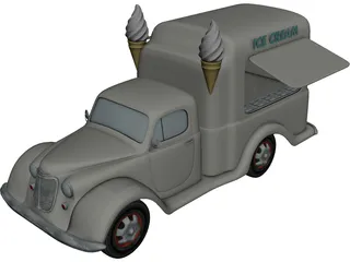 Ice Cream Truck (1950) 3D Model