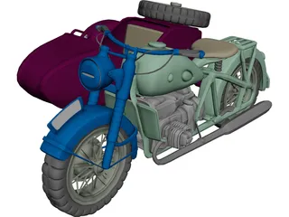 BMW R75 Motorcycle 3D Model 3D Preview