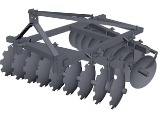 Disc Harrow CAD 3D Model