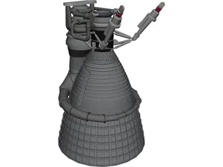 NASA Saturn 5 Rocketdyne F1 Engine 3D Model 3D Preview