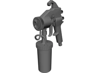 HVLP Spray Gun Bottom Feed CAD 3D Model