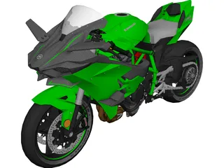 Kawasaki H2R Ninja 3D Model 3D Preview