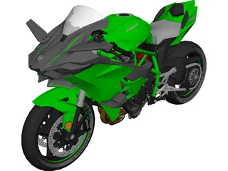 Kawasaki H2R Ninja 3D Model