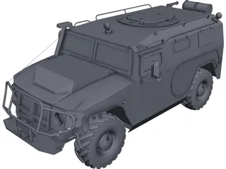 Gaz 2975 Tigr CAD 3D Model