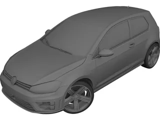 Volkswagen Golf R (2014) 3D Model