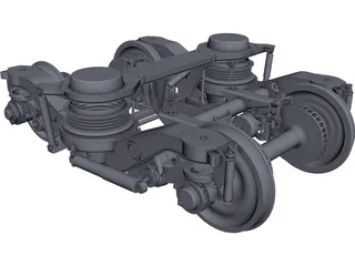 Train Bogie Y32 CAD 3D Model