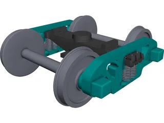 Train LHB ICF Bogie 3D Model