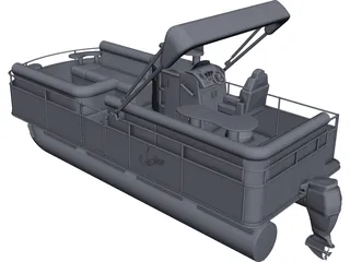 Pontoon Boat CAD 3D Model