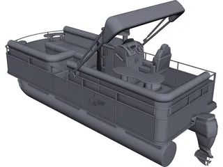 Pontoon Boat 3D Model