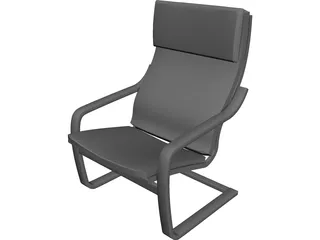 Poang Chair CAD 3D Model