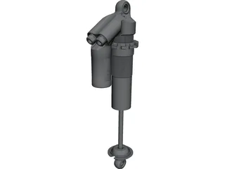 Ohlins TTX25 MkII Shock Absorber 267mm CAD 3D Model