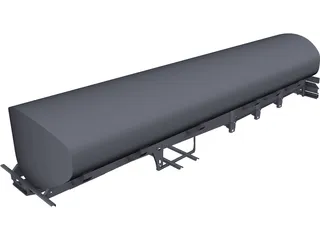 Tanker Semitrailer Frame CAD 3D Model