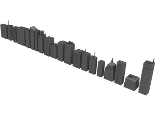 Low-Poly Buildings Collection 3D Model