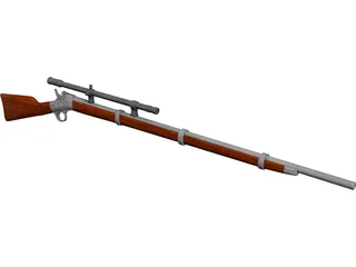 Remington Rolling Block Rifle 3D Model 3D Preview