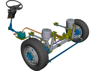 Front Axle Bus CAD 3D Model