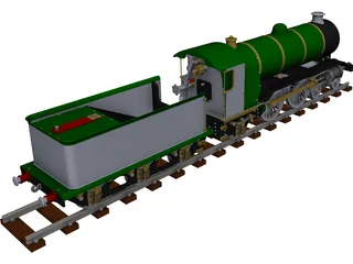 LBSC Ayesha II Steam Train 3D Model
