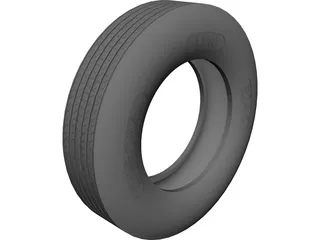 Tire Uniroyal LT40 11 R24.5 CAD 3D Model