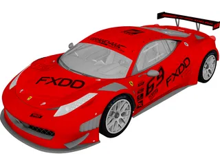 Ferrari 458 GT3 (2014) 3D Model