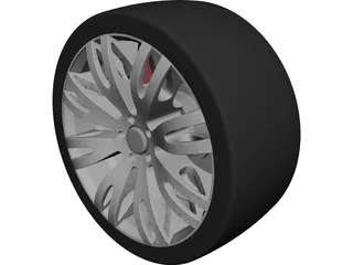 Racing Car Sports Wheel Rim CAD 3D Model