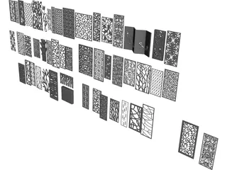 CNC Panels Collection 3D Model 3D Preview