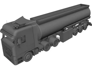 Mercedes-Benz Tanker Semi Trailer CAD 3D Model