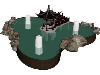 Pavilion On Pond 3D Model