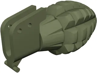 Pineapple Mk2 Grenade CAD 3D Model