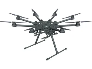 DJI S1000 Spreading Wings CAD 3D Model