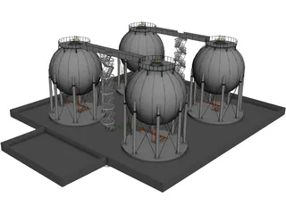 Gas Tanks 3D Model