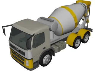 Volvo FM Cement Mixer 3D Model