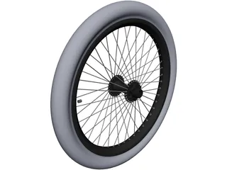 Bike Wheel 20-inch CAD 3D Model