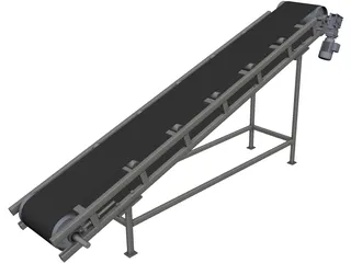 Belt Conveyor CAD 3D Model