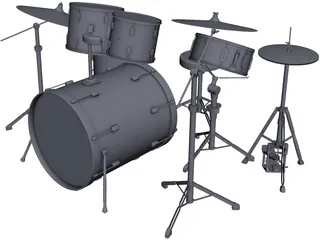 Drum Kit Pearl 3D Model 3D Preview