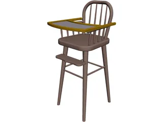 Baby Highchair 3D Model