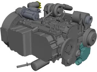 Perkins 1104D-44t Engine CAD 3D Model