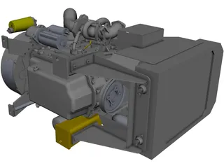 Perkins 1104A-44T Engine CAD 3D Model