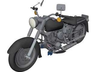 Harley-Davidson Fatboy 3D Model 3D Preview