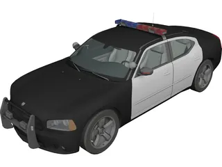 Dodge Charger Police Car (2007) 3D Model