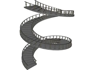Spiral Staircase  3D Model 3D Preview