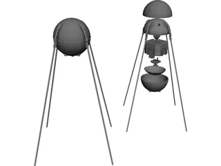Sputnik Satellite 3D Model