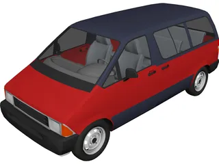 Ford Aerostar XLT Van (1994) 3D Model