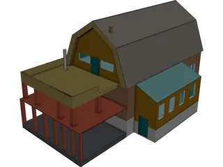 Russian Village House  3D Model