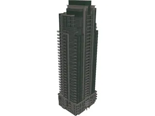 Condo Building 3D Model 3D Preview