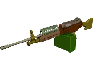 M249 3D Model 3D Preview