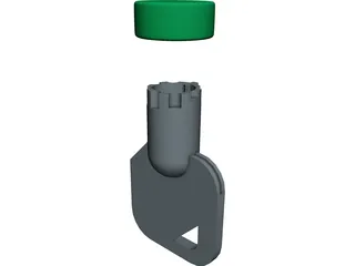 Generic Tubular Key and Keyhole 3D Model 3D Preview