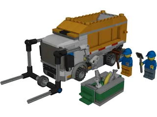 LEGO City Garbage Truck CAD 3D Model