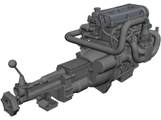 Ford Zetec Engine CAD 3D Model