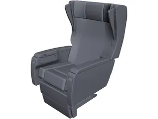 Business Jet Seat CAD 3D Model