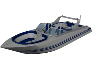 Speed Boat 3D Model 3D Preview